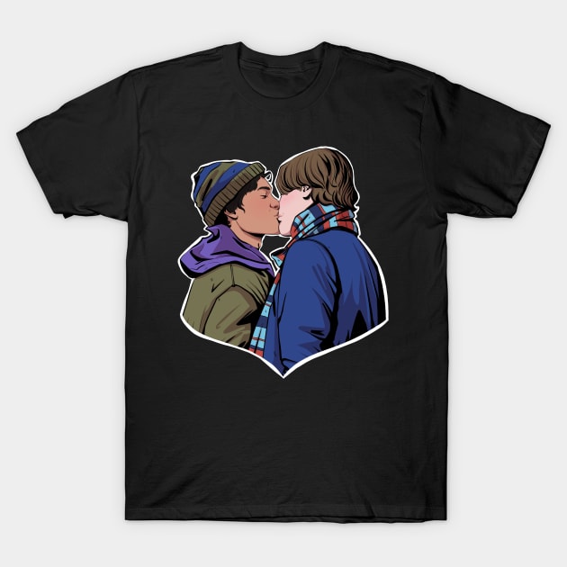 Wilhelm and Simon kissing | Young Royals fanart T-Shirt by crisshasart